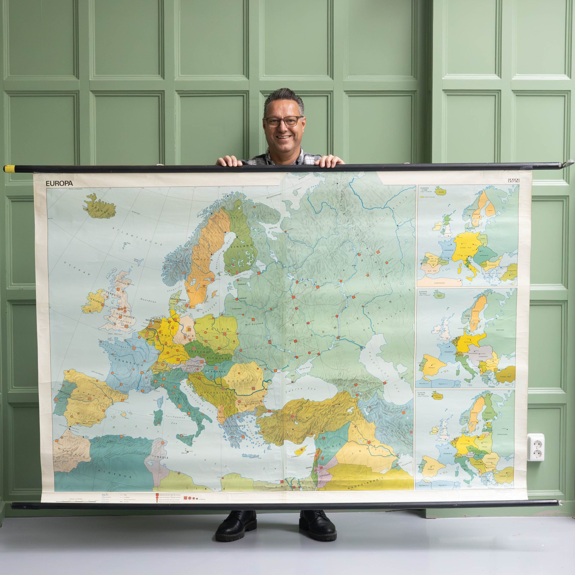 Vintage schoolkaart van Europa