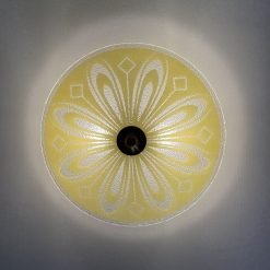 Vintage glasschaal als plafonnière