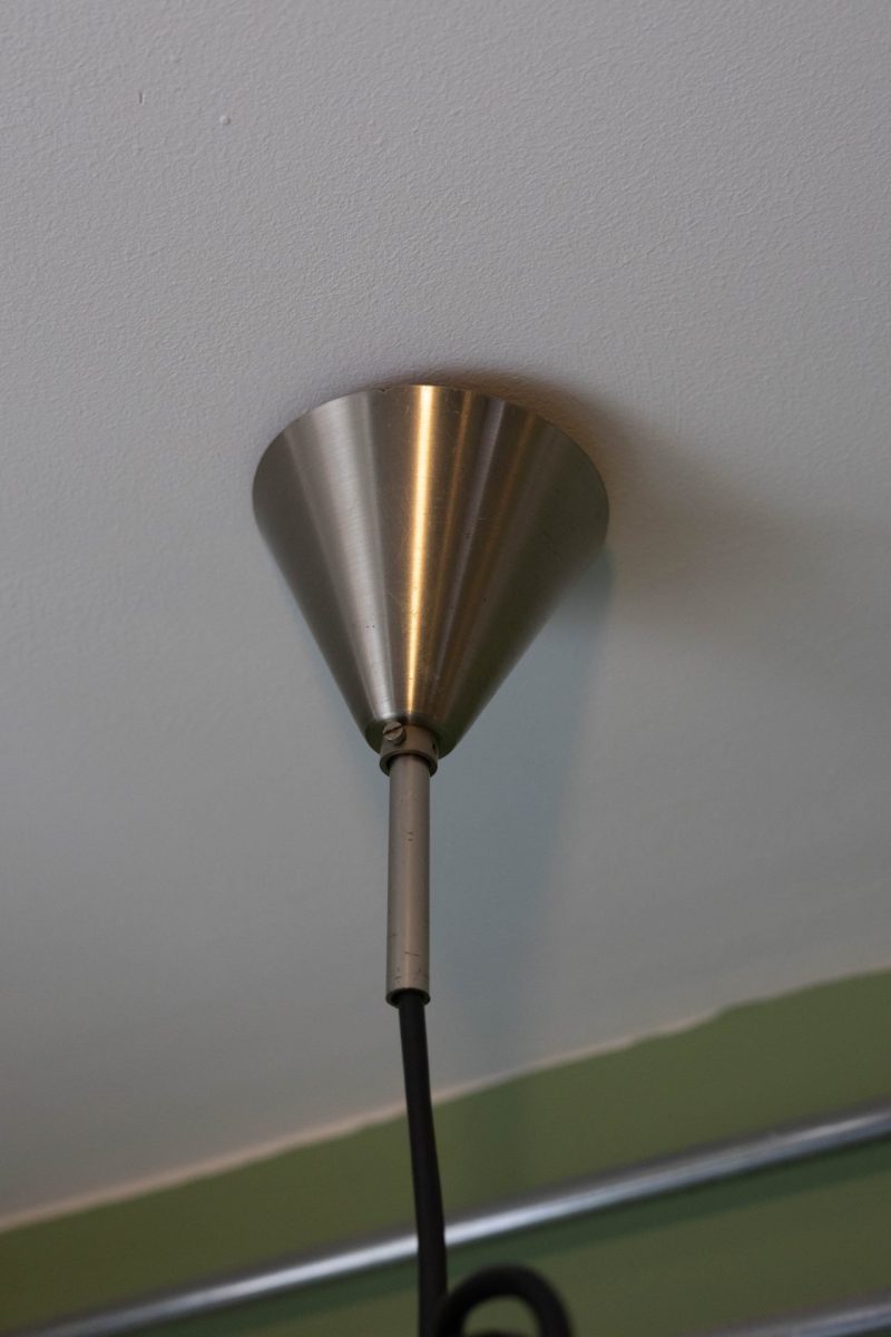 Vintage Space-Age Hanglamp met Houten Ring - Afbeelding 3