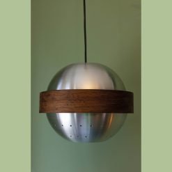 Vintage Space-Age Hanglamp met Houten Ring