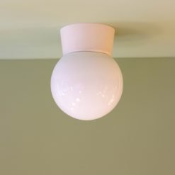 Vintage plafonnière bakeliet bol wit