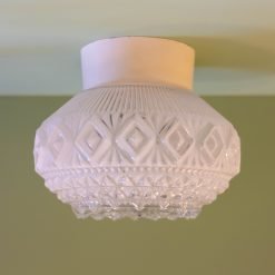 Vintage plafonnière met witte houder