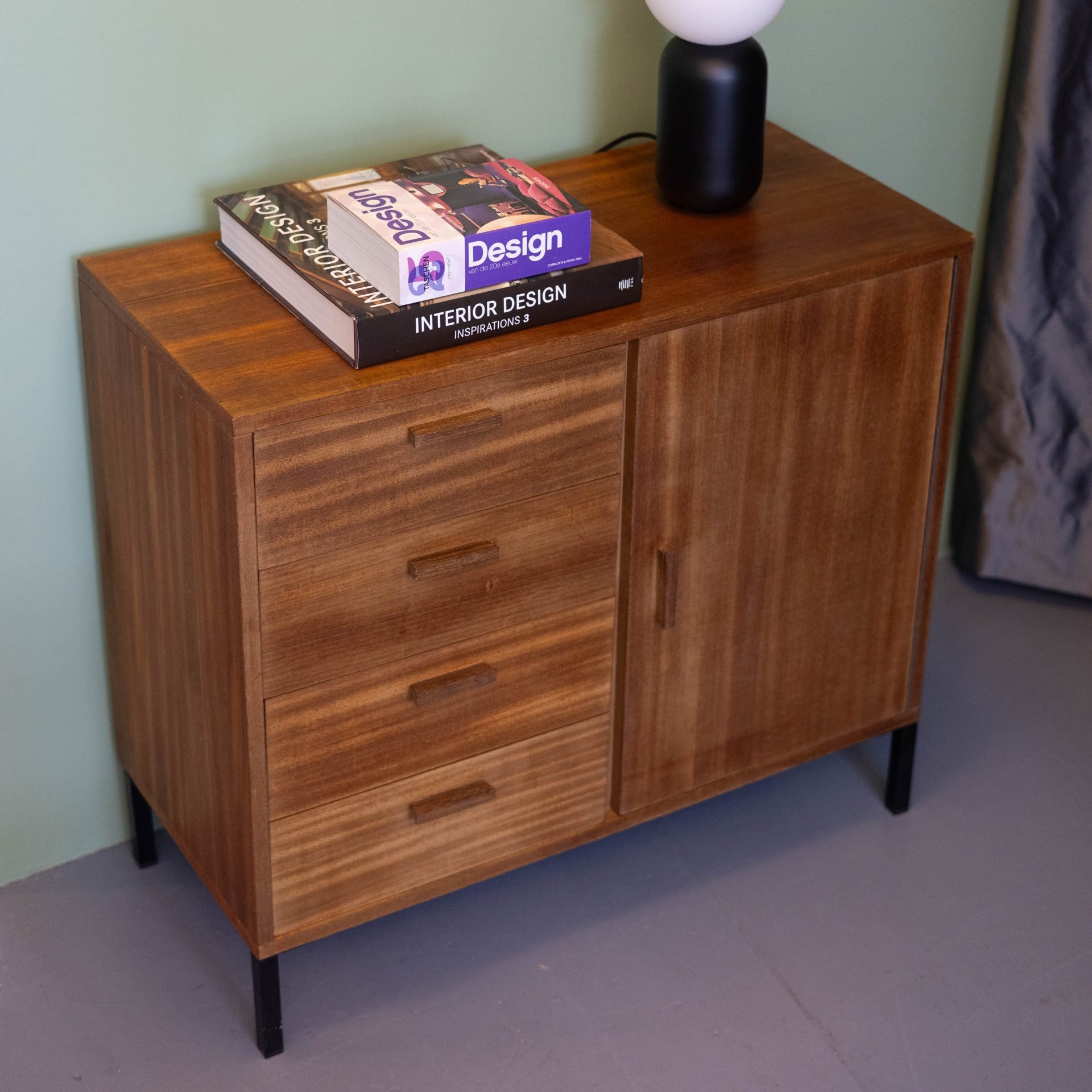 Vintage teak kastje - Afbeelding 2