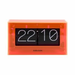 Karlsson table clock Boxed flip Oranje