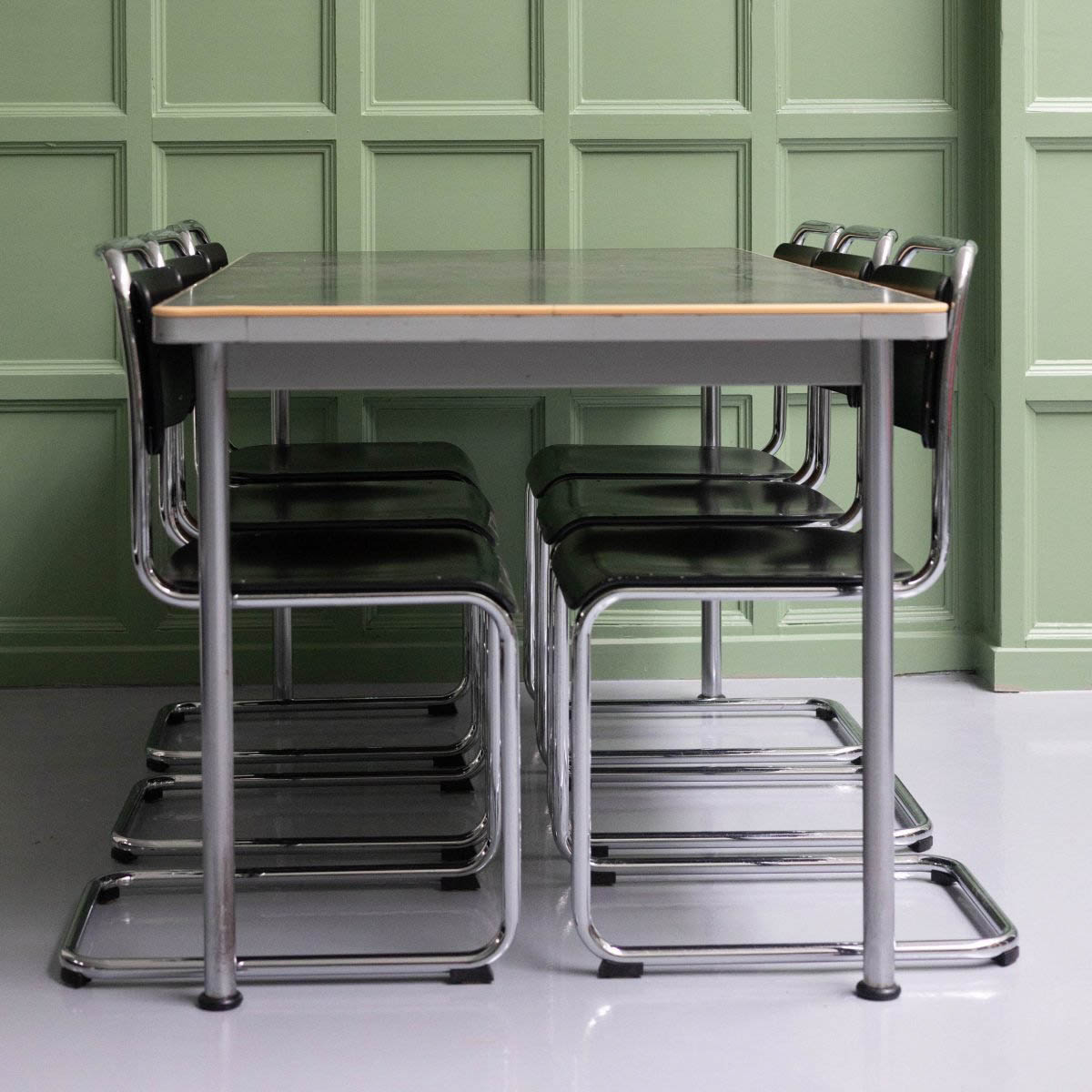 Vintage 6 eetkamer stoelen Gispen 101 - Afbeelding 2