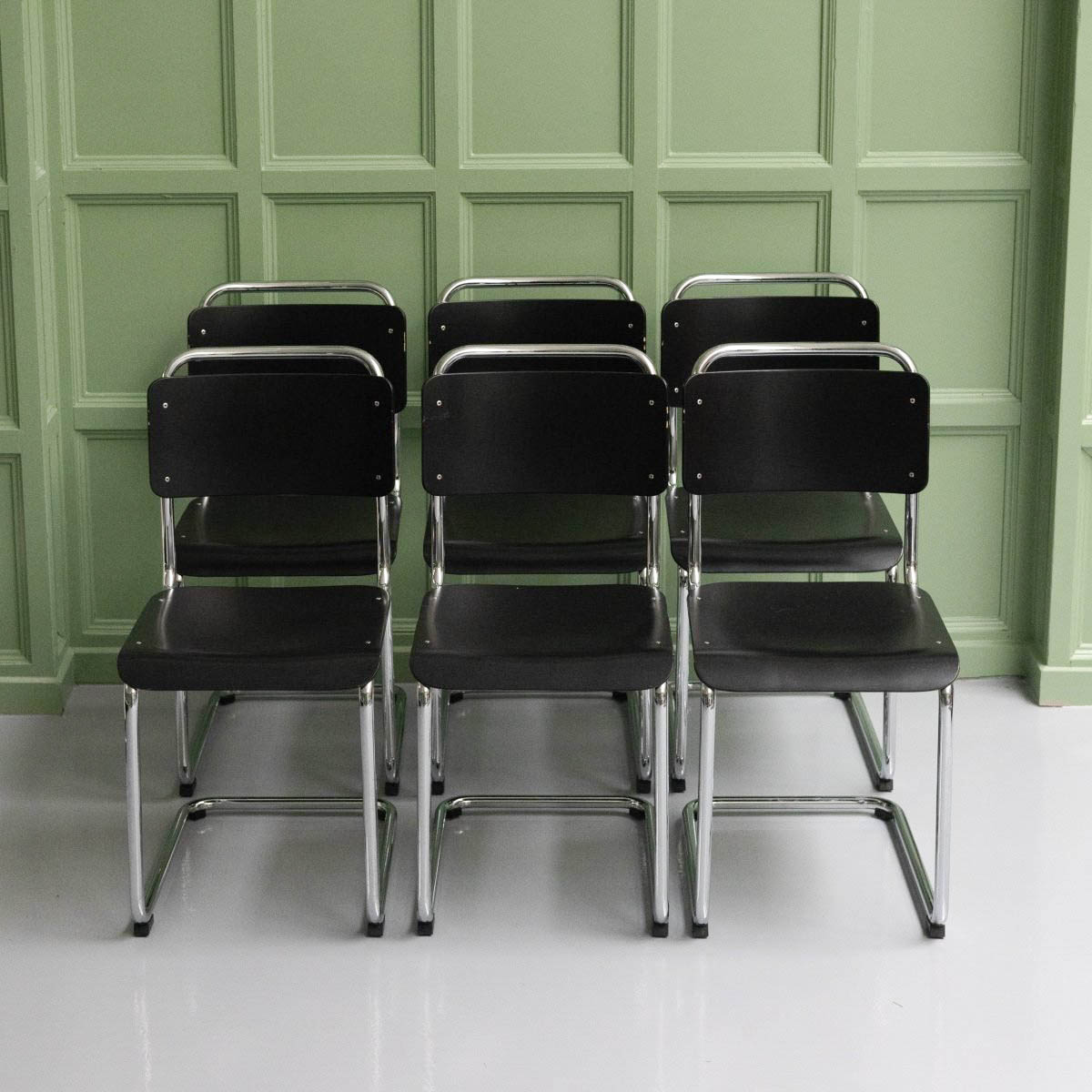 Vintage 6 eetkamer stoelen Gispen 101
