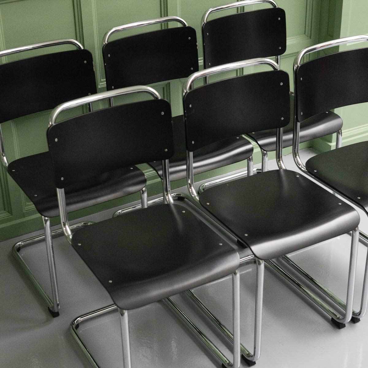 Vintage 6 eetkamer stoelen Gispen 101 - Afbeelding 4