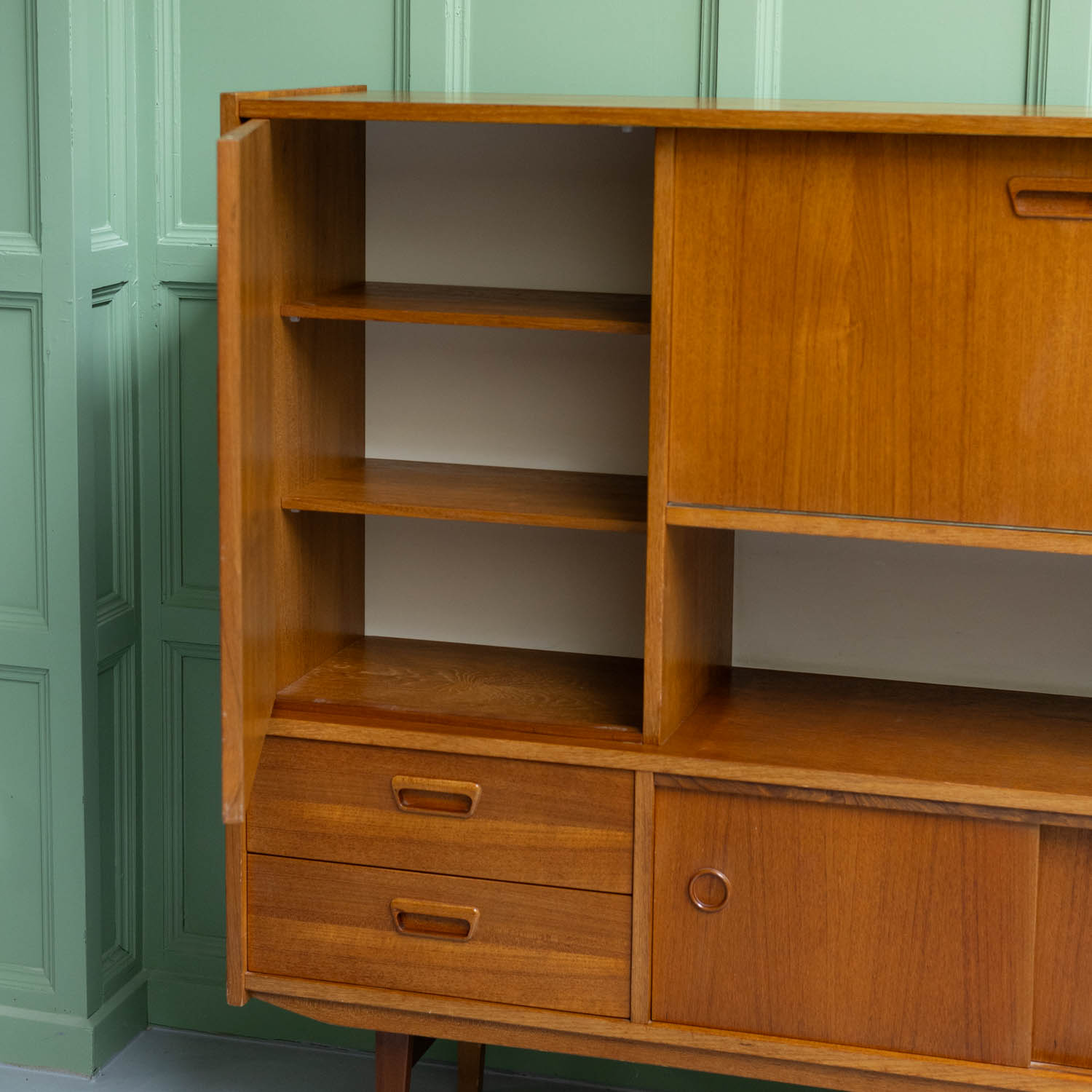 Vintage highboard jaren ’60 teak - Afbeelding 7