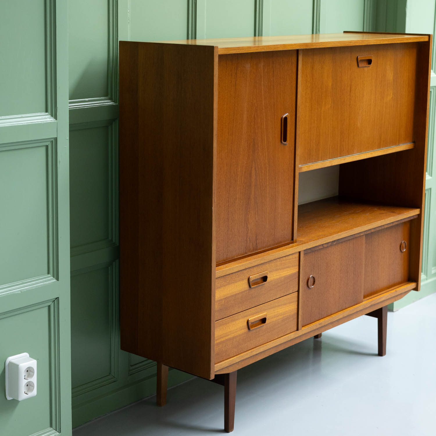 Vintage highboard jaren ’60 teak - Afbeelding 6