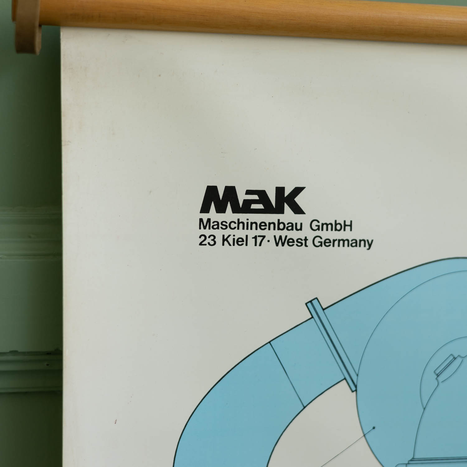 Vintage technische kaart – MaK scheepsmotor - Afbeelding 2