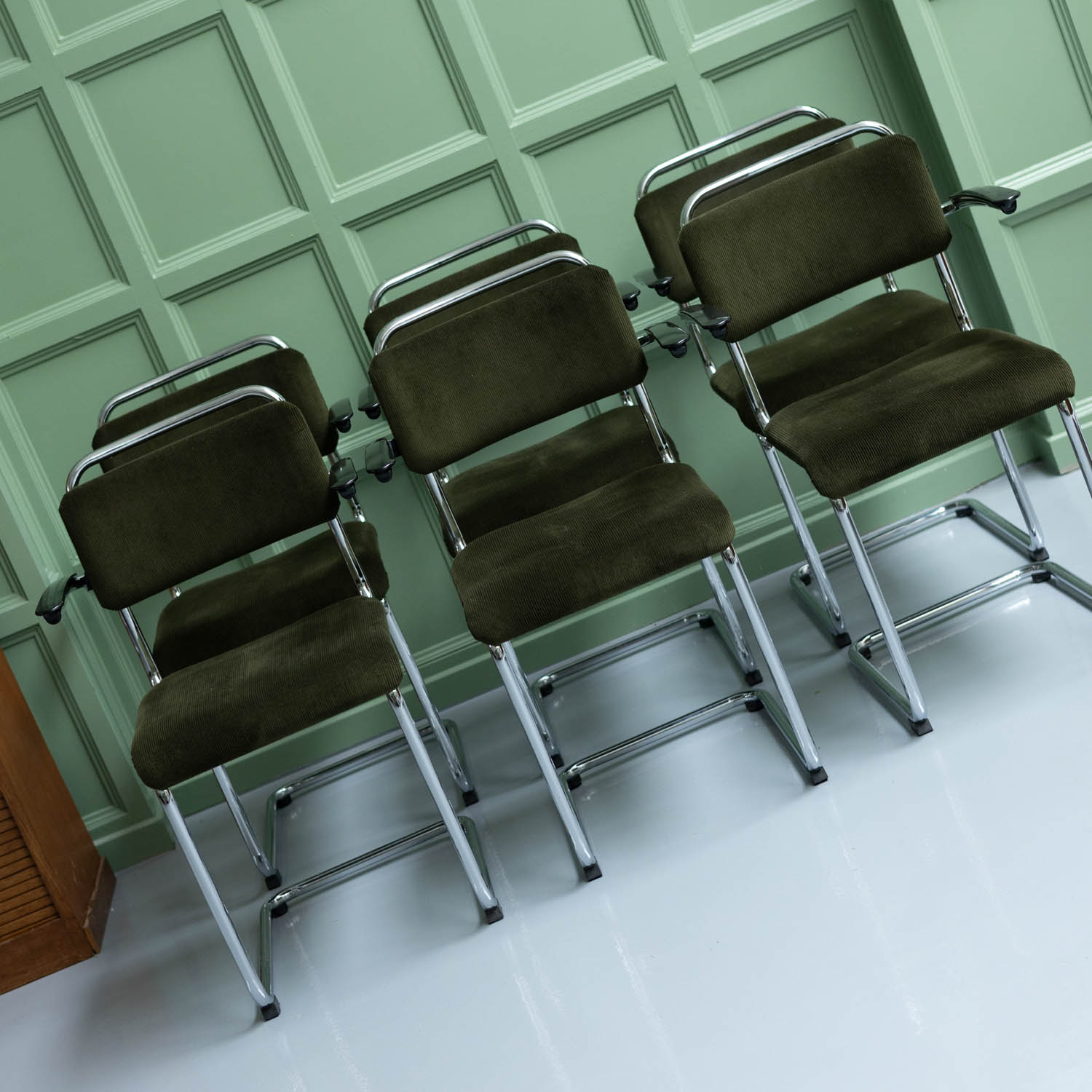 6x Vintage 201 Gispen eetkamerstoelen - Afbeelding 2