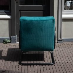 Alternative view of De Inrichterij buisframe fauteuil petrol met zwart frame